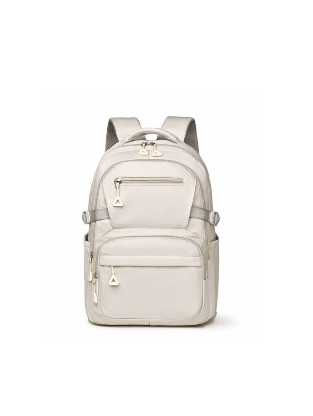 Multi-Pocket Travel & School Laptop Backpack – Cream/Off-White Large Capacity